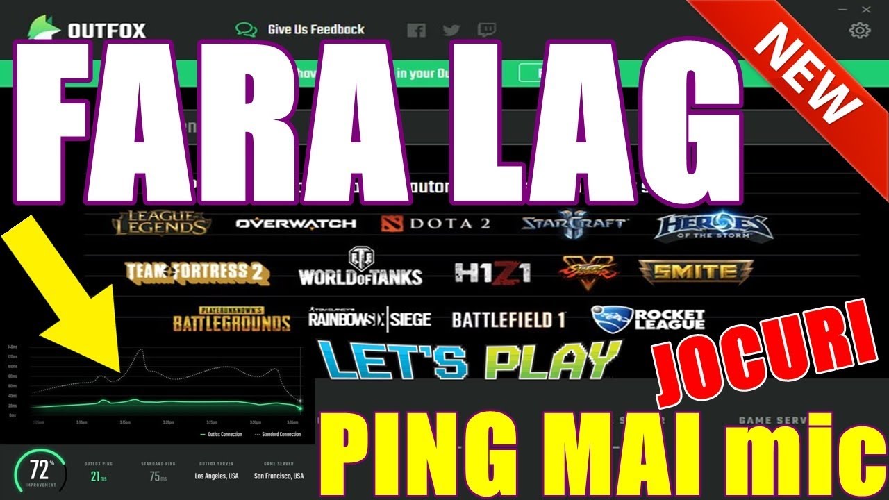 Ping Si Lag Mai Mic In Jocuri (FORTNITE, PUBG, CS-GO, LOL) 2019