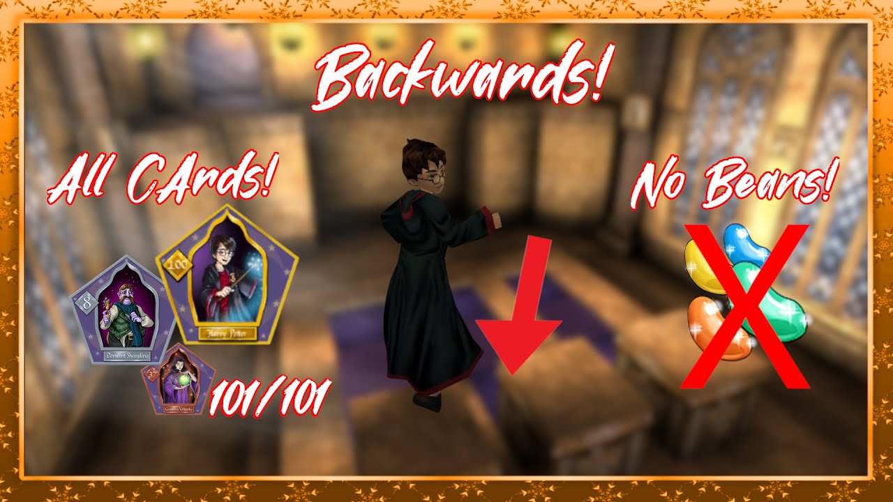 Can we collect ALL Wizard Cards in Harry Potter 2 (PC) backwards and WITHOUT getting ANY BEANS?