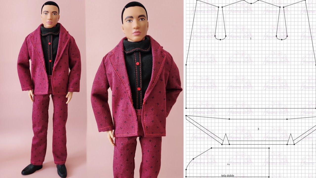 193 traje formal para Ken (patrones en la descripción)
