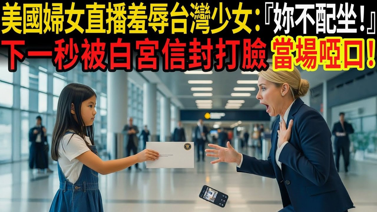 美國婦女直播羞辱台灣少女：『妳這種人坐不起！』下一秒被白宮信封打臉到當場啞口！