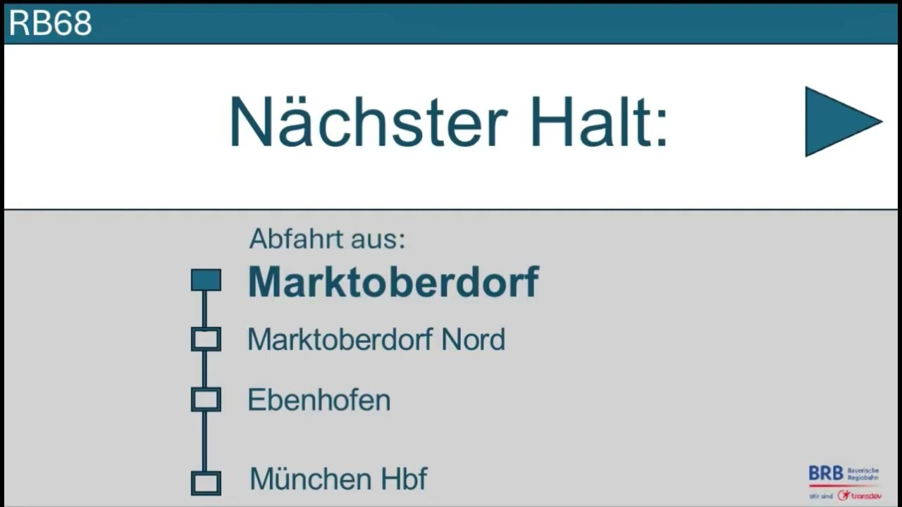 (Bayrische Regiobahn) Ansagen RB68 Füssen - München Hbf (Alten Ansagen + KI Version)