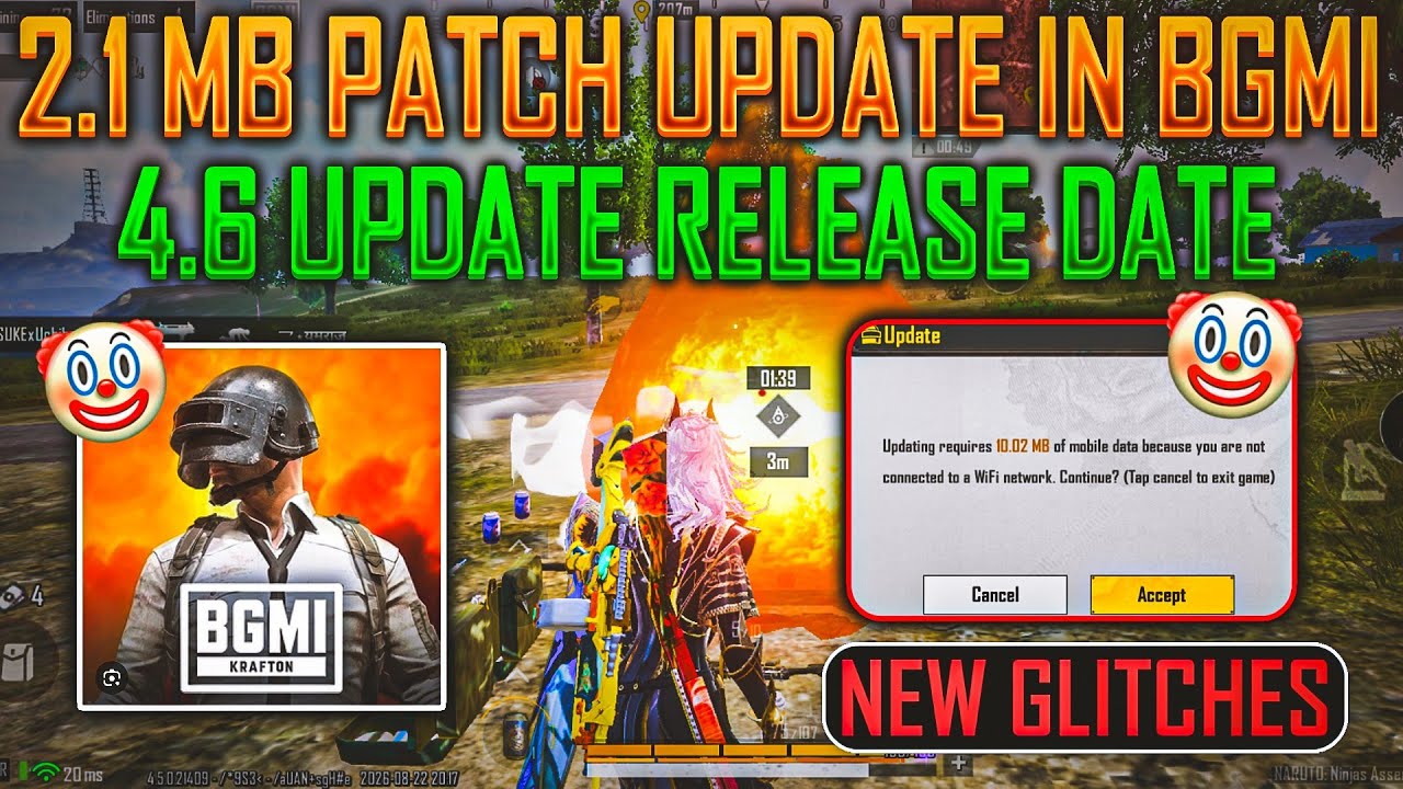 Bgmi 2.1 MB Patch Update | 4.6 Update Release Date | New Bugs & Glitches