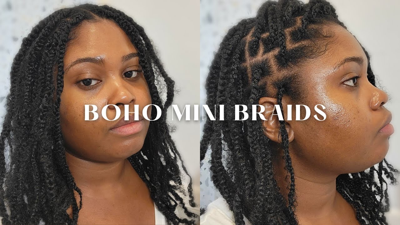 BOHO MINI BRAIDS with Outre X-Pression | Protective Style | First YouTube Video