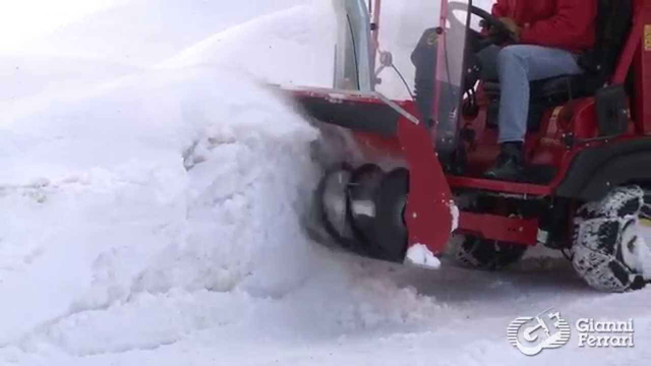 Gianni Ferrari GT doing snow removal with snow thrower