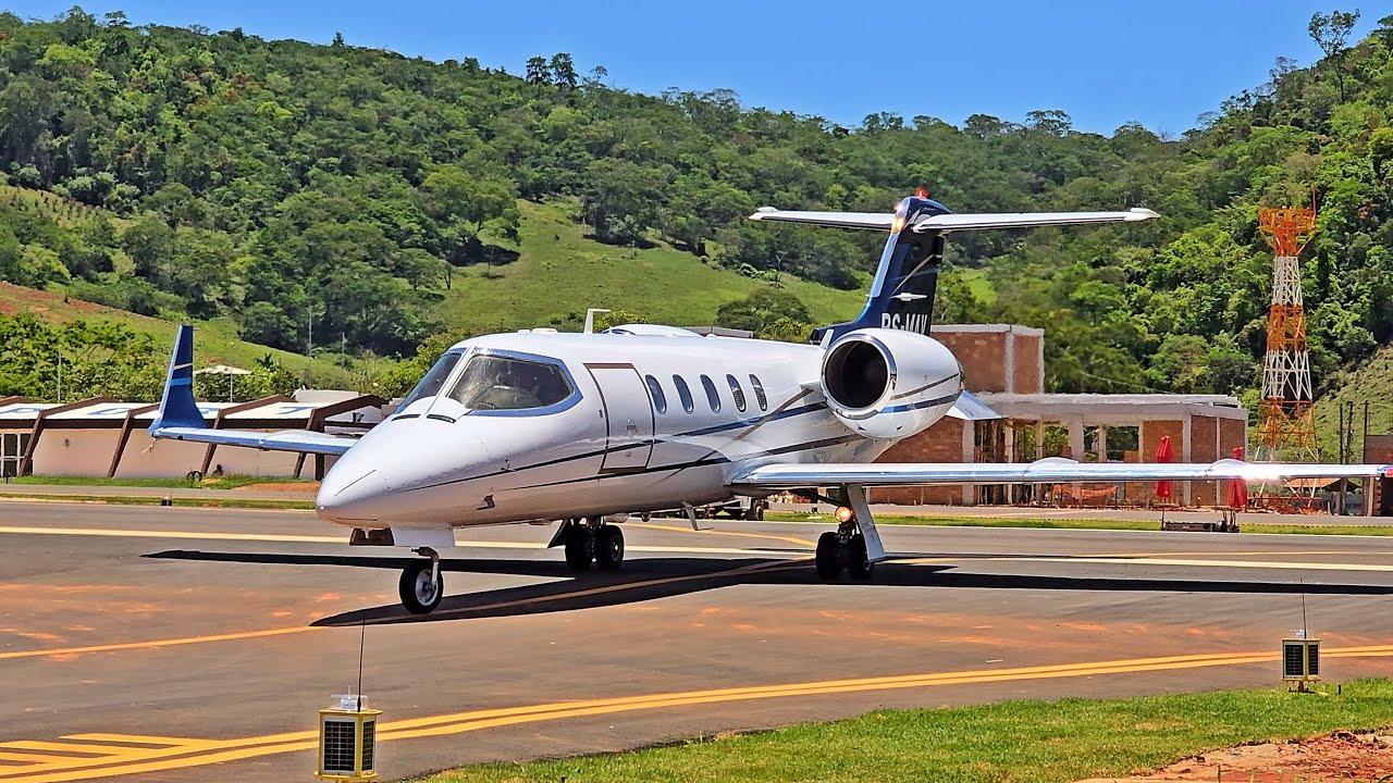 Jato Bombardier Learjet 31a Chama a Atenção no Pouso em Cachoeiro de Itapemirim ES