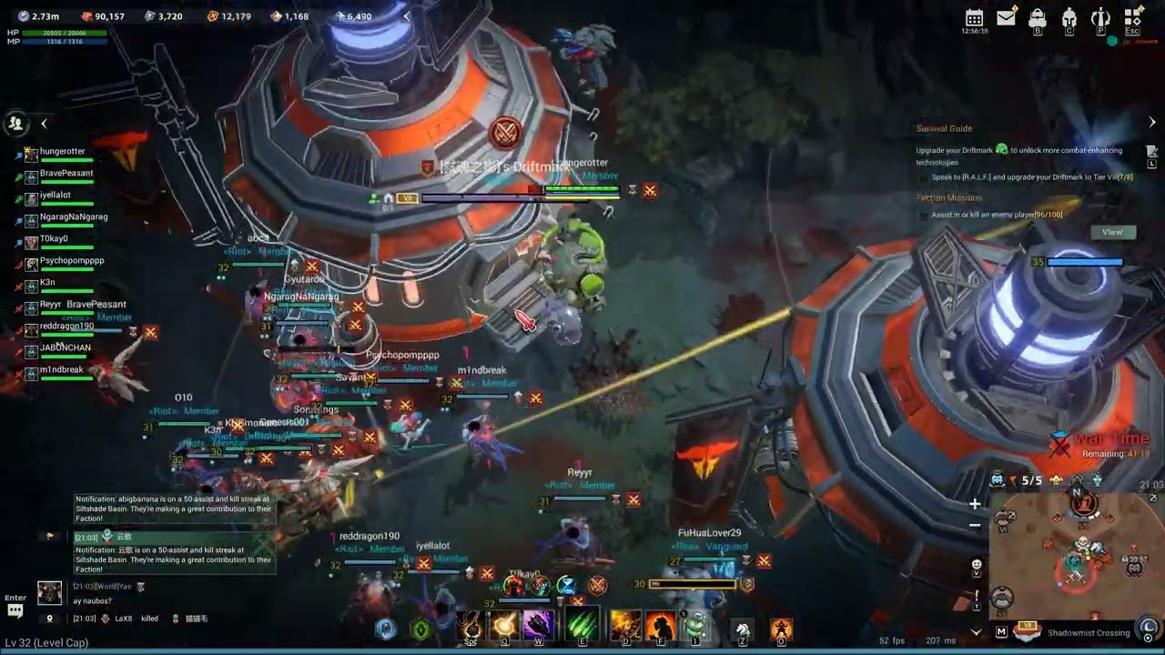 Warbone above ashes Asia Server Riot guild 12utc 30ppl vs 150ppl 2025-03-19 / def-tank izzy drifter.
