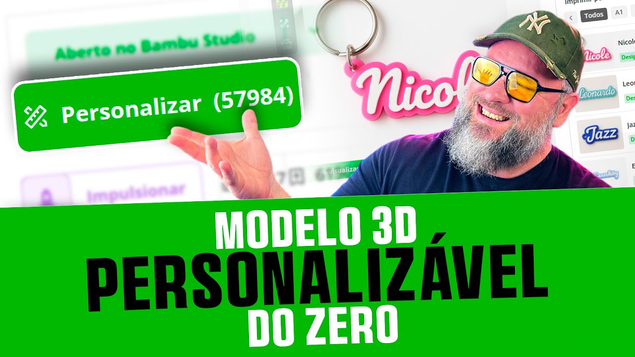 CRIE SEU MODELO PERSONALIZÁVEL GENERATIVO DO ZERO PARA A MAKERWORLD AGORA. PASSO A PASSO.