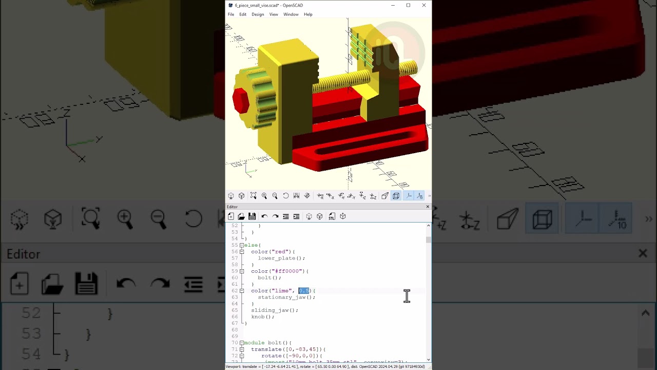 OpenScad: Color and Transparency  #3dprinting #openscad