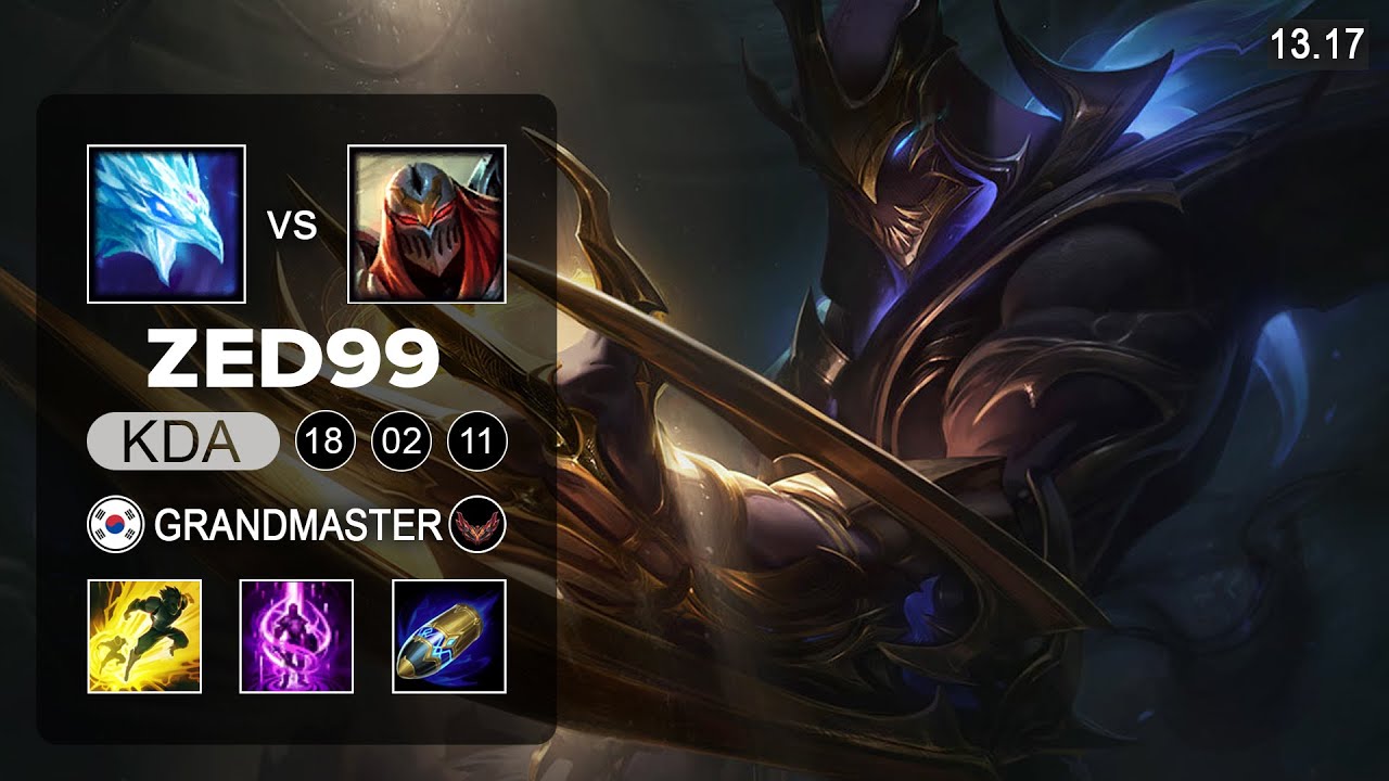 ZED99 Zed vs Anivia Mid - KR Grandmaster - Patch 13.17 Season 13