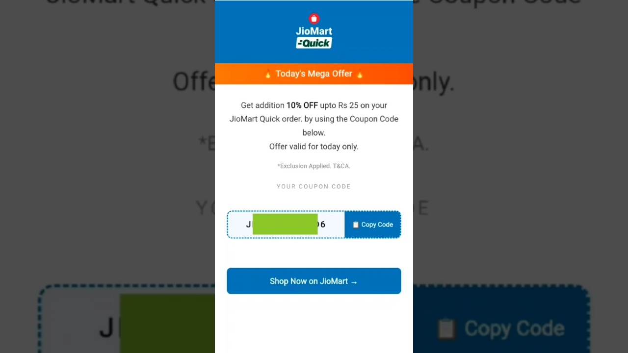 jiomart Coupon code today #jiomart #jiomartcouponcode