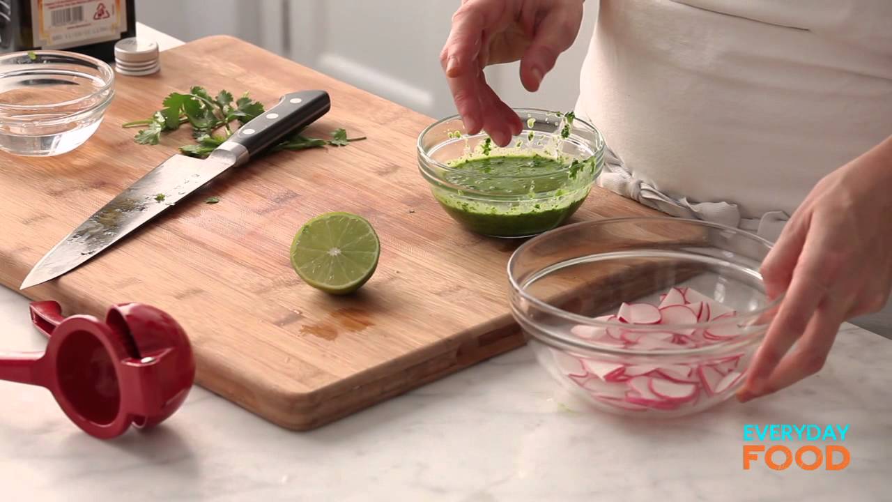 Fish Tacos with Salsa Verde and Radish Salad | Everyday Food with Sarah Carey