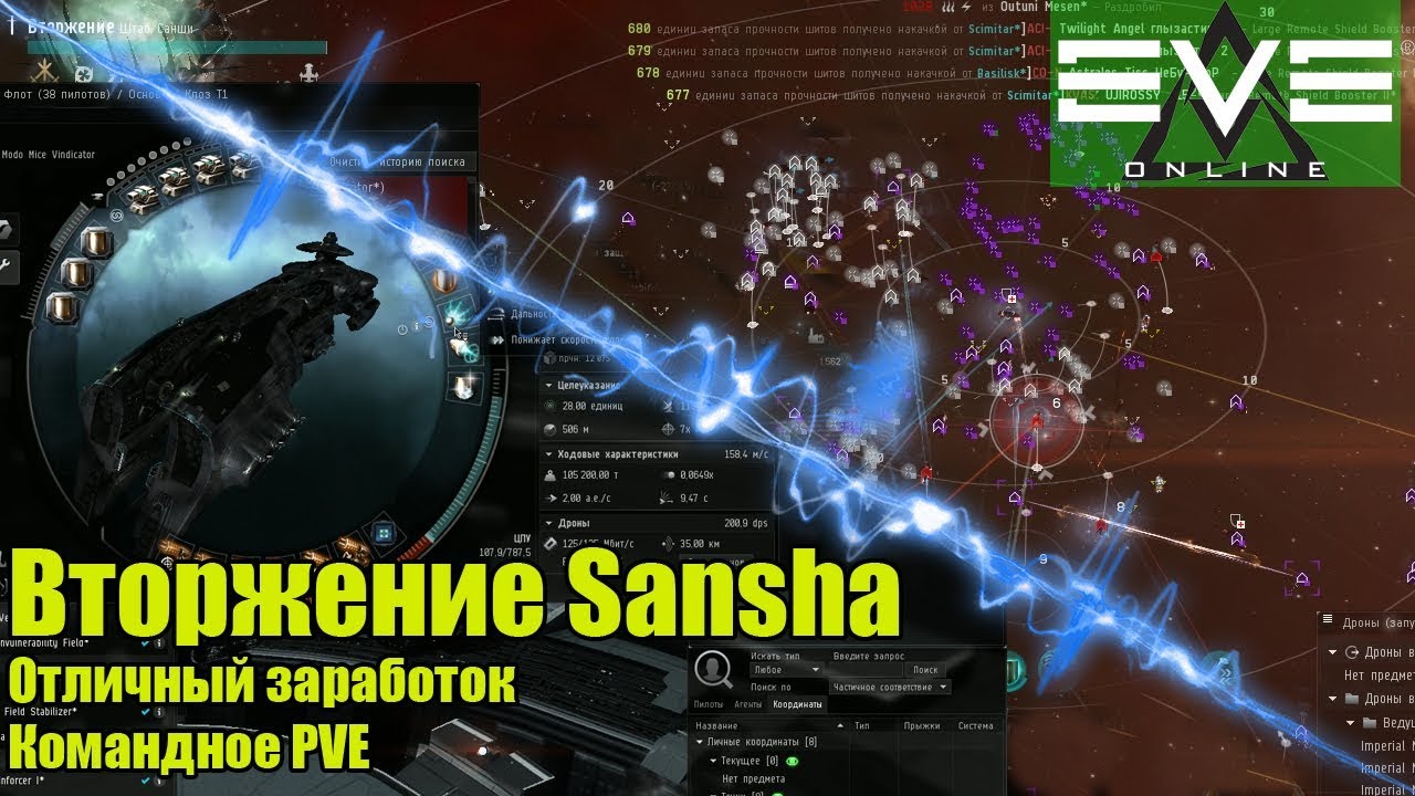 Eve online - как заработать в хайсеке? Вторжение Sansha !!!