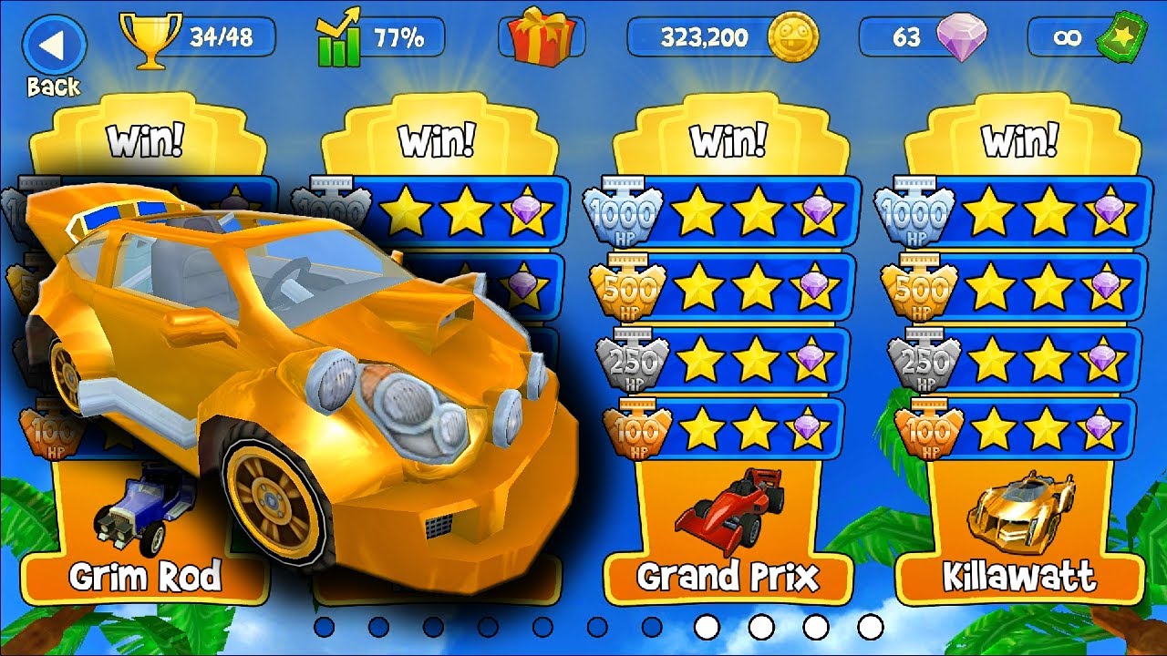 Gold Skin Rally Pro 1000HP Cup | Beach Buggy Racing