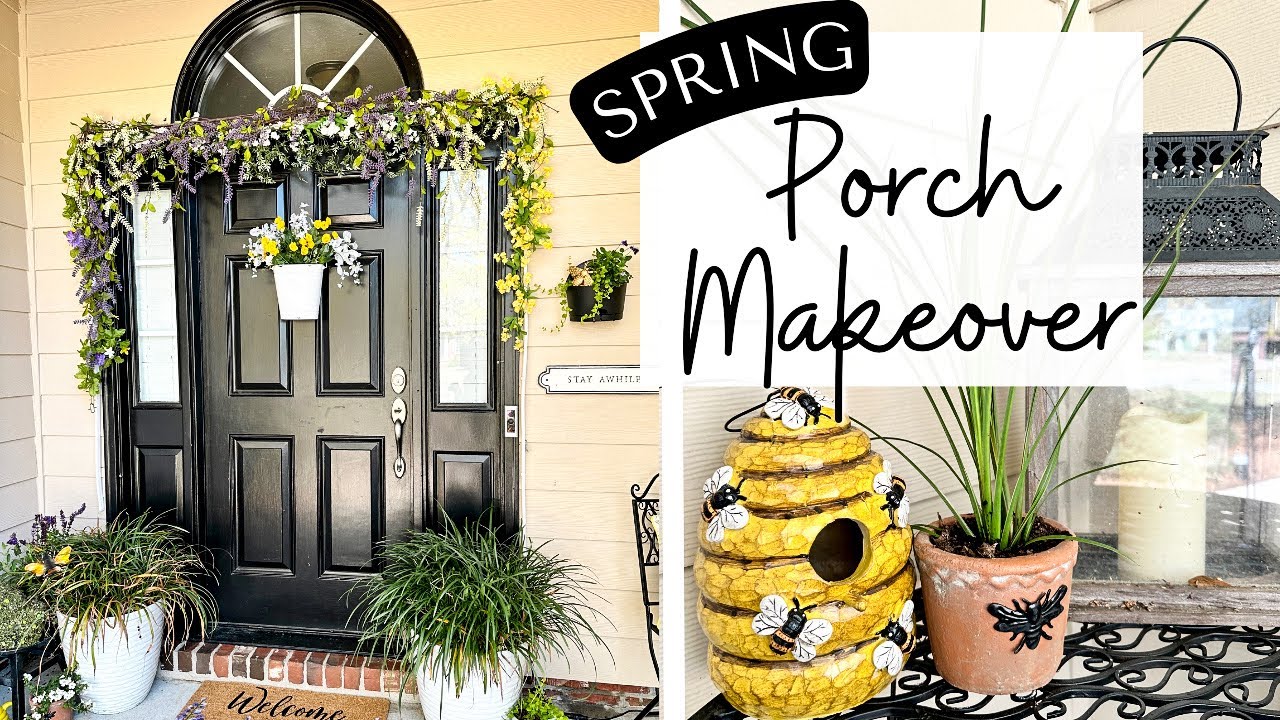 Spring Front Porch Makeover on a Budget | Small Front Porch Decorating Ideas 2023 | Spring Decor