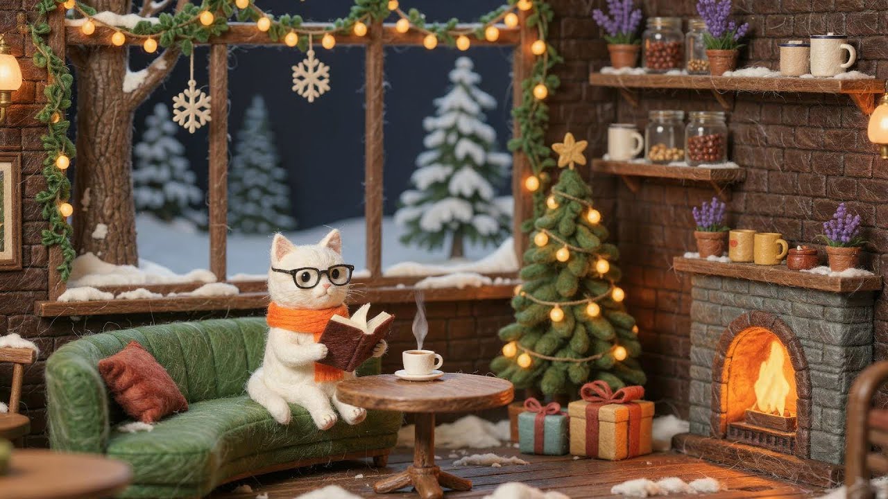 Sunday Reset with Lofi Cat 📚 Cozy Winter Reading (Calm & Rhythmic Beats)