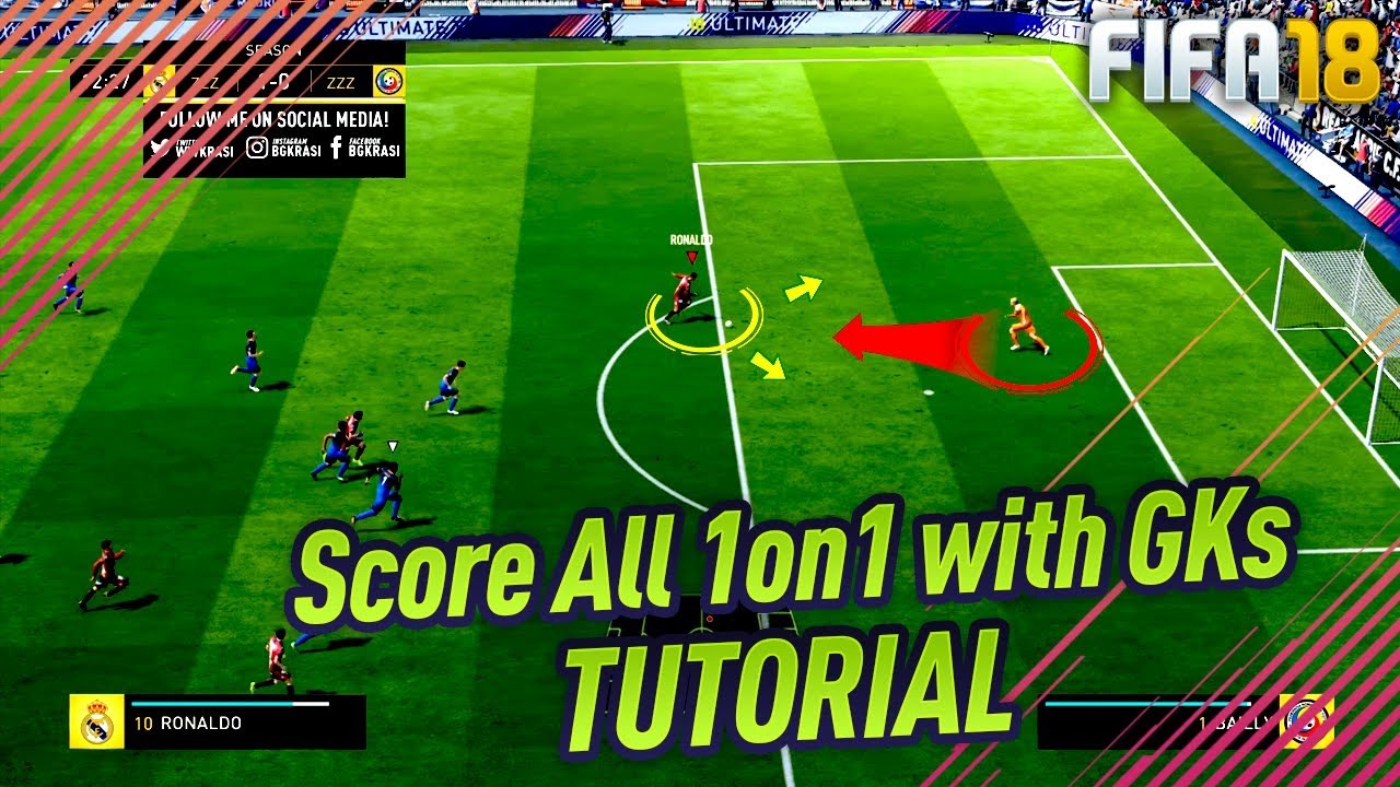 FIFA 18 EASY WAY TO SCORE ALL 1on1 WITH THE GOALKEEPER - FINISHING TUTORIAL - TIPS & TRICKS