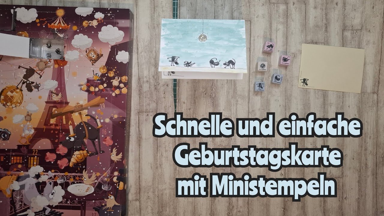Schnelle Geburtstagskarte mit tanzenden Catsonappletrees-Stempeln... (Adventskalender) 