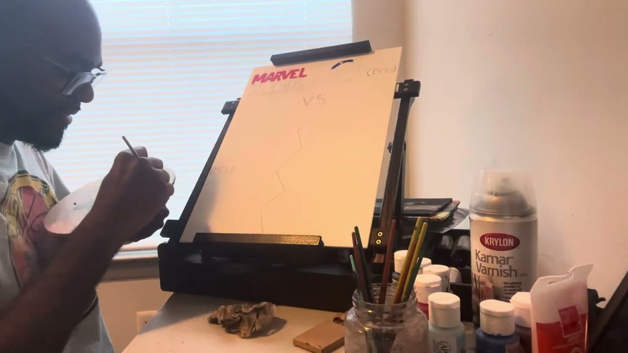 Marvel vs DC Collage Style Painting