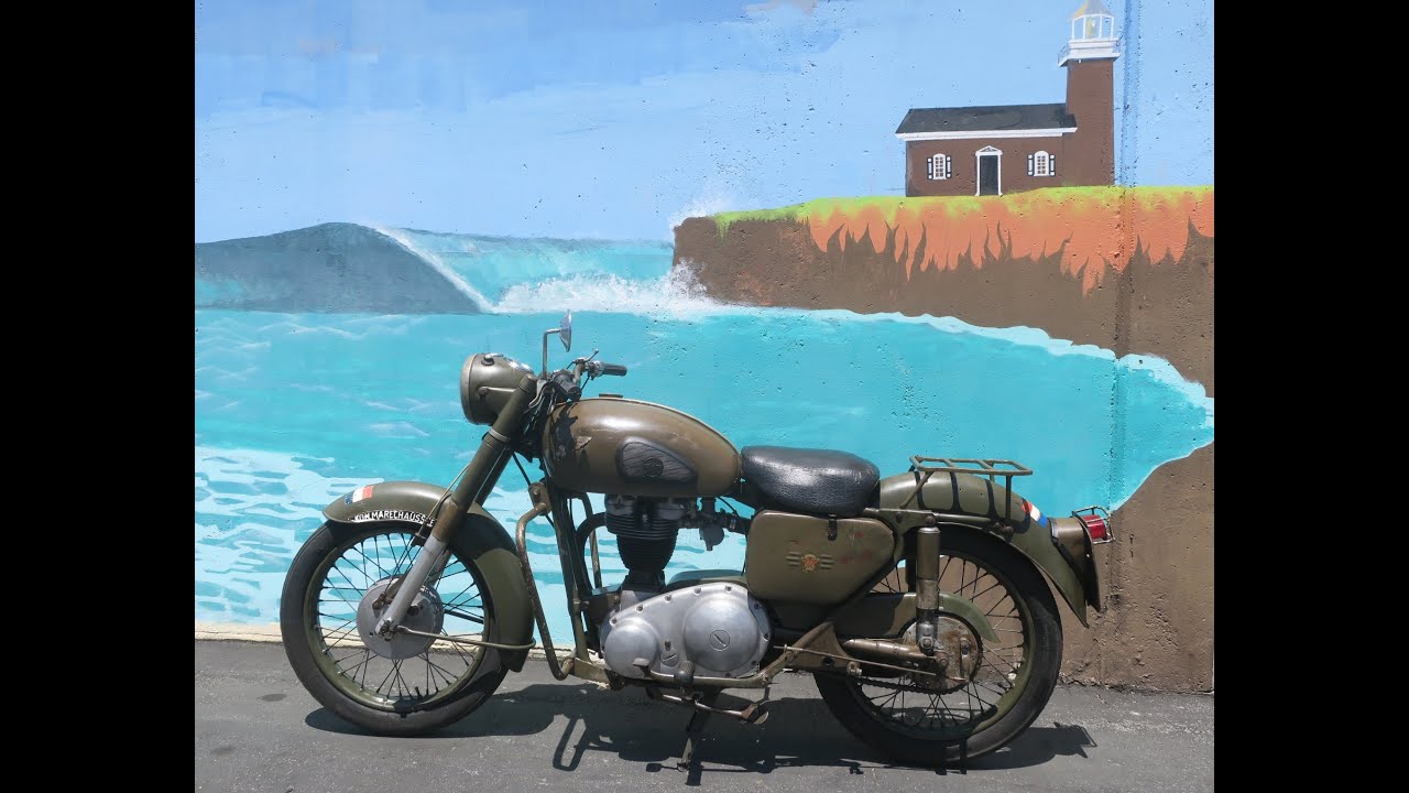 1961 Matchless G3 350cc Dutch military start/ride video