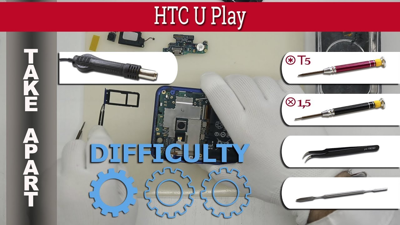 Как разобрать 📱 HTC U Play 2pzm100 U-2u Разборка и ремонт