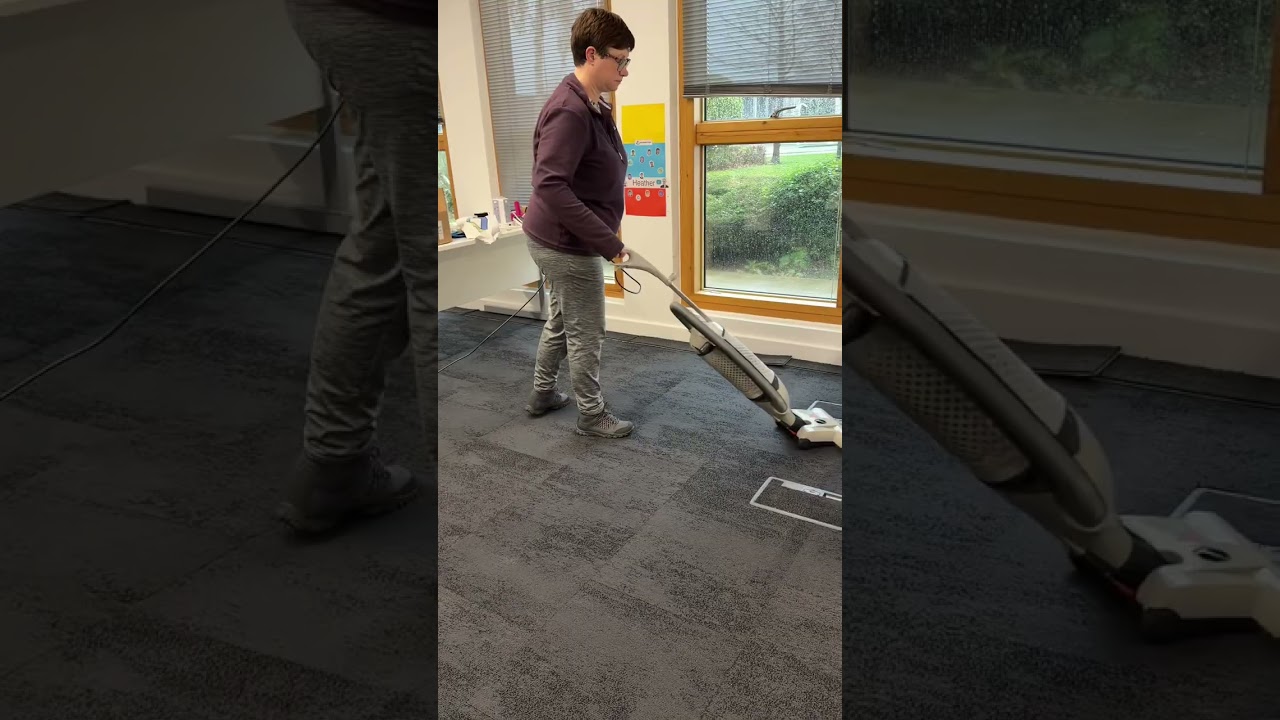 Darran Cleaning commercial office carpets in Leeds using low moisture cleaning techniques in Leeds. 