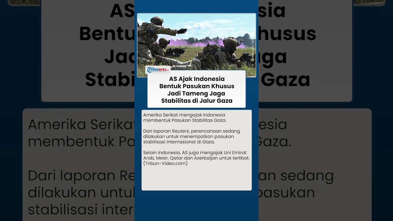 RI Diperhitungkan! Amerika Ajak Indonesia Bentuk Pasukan Khusus Jadi Tameng Stabilitas di Jalur Gaza