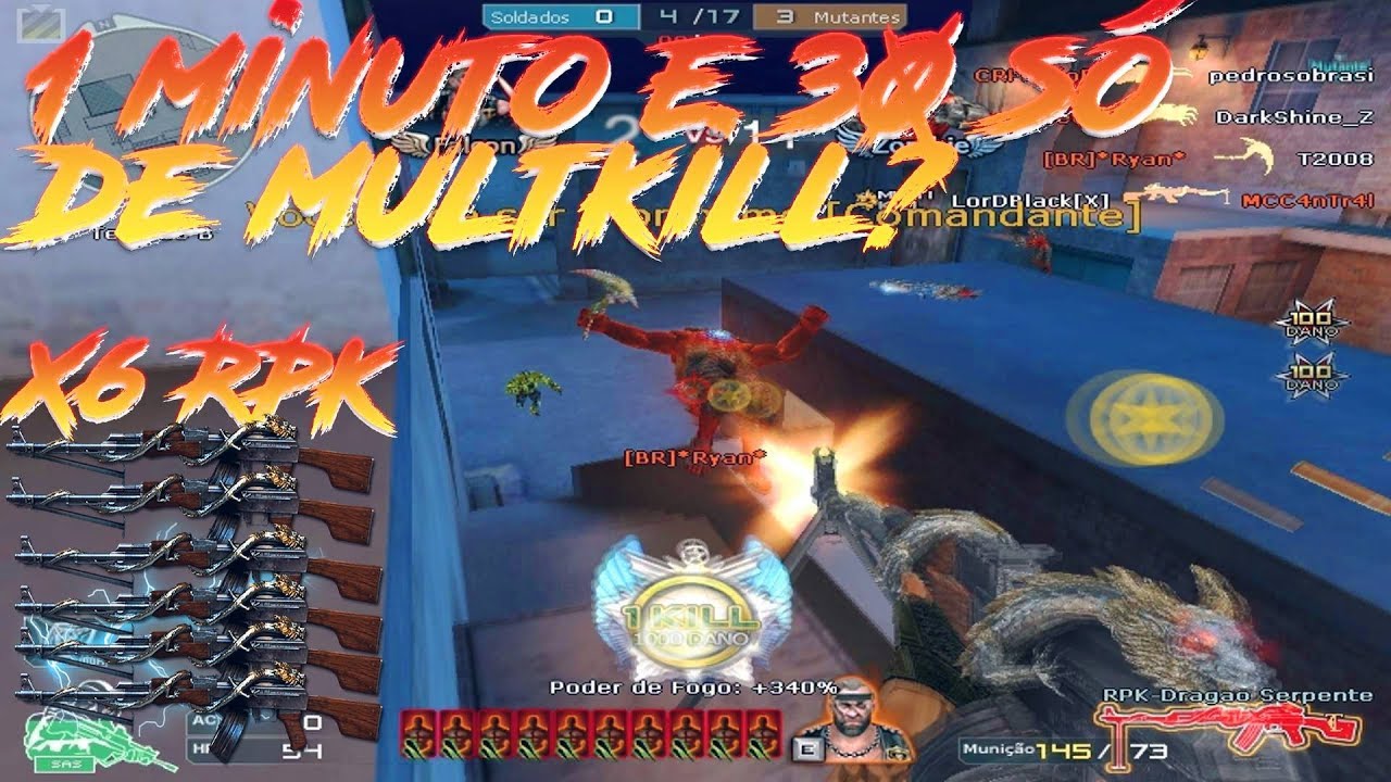 CF AL Heroi x Vilarejo 6 rpk vip Mais de 1 Minuto fazendo Multkil - Modo Mutante