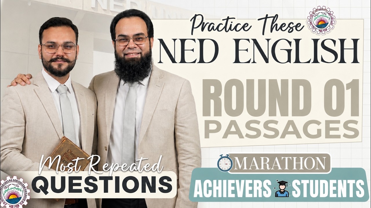 NED English 2026 | Round 01 English Passages MCQs + Tricks | Round 01 2026 NED Passages