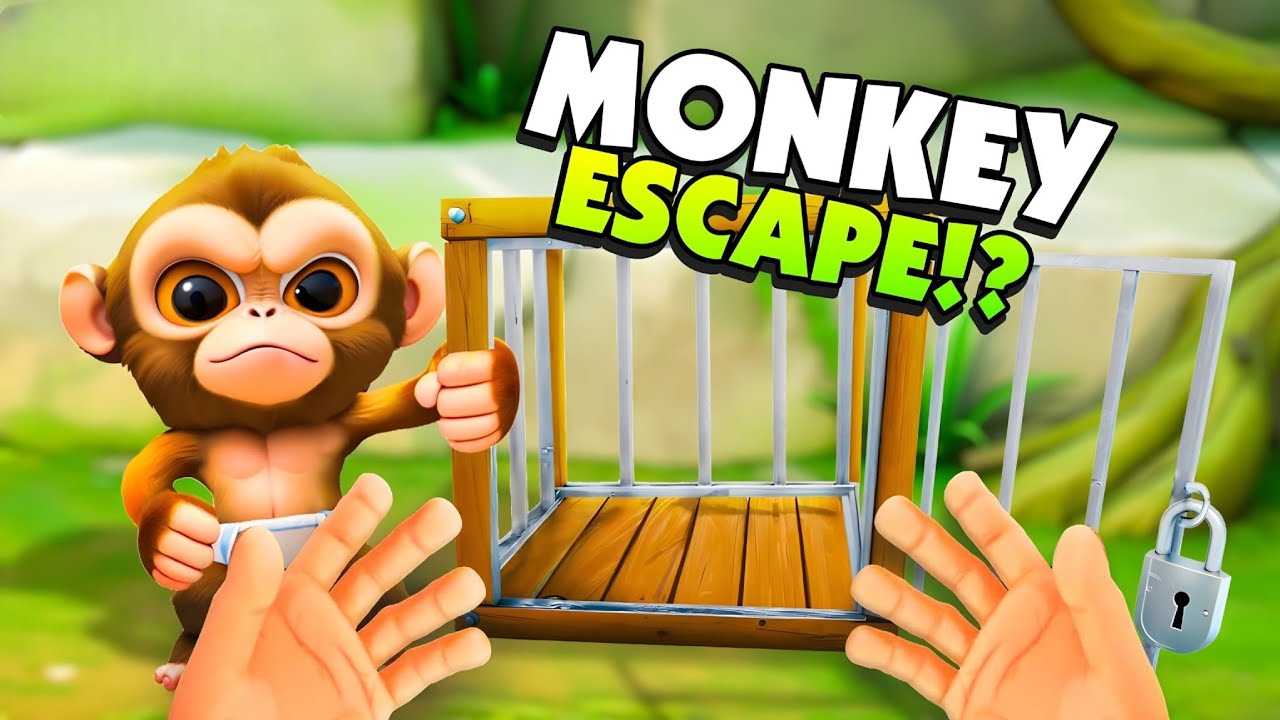 Helping a BABY MONKEY Escape From It's CAGE in I Am Monkey VR! Part 6