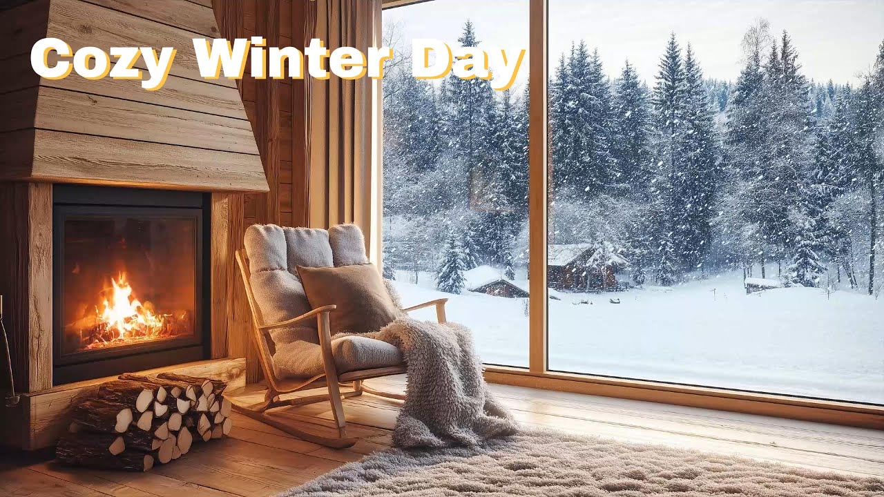 Snowy Cabin Fireplace 🔥 | 3 Hours Cozy Lofi for Sleep & Focus