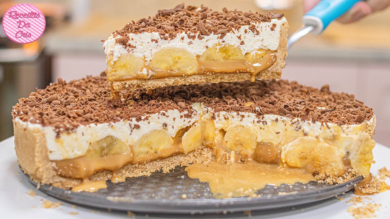 TORTA BANOFFEE | BANANA COM DOCE DE LEITE | FÁCIL E RÁPIDA | RECEITAS DA CRIS