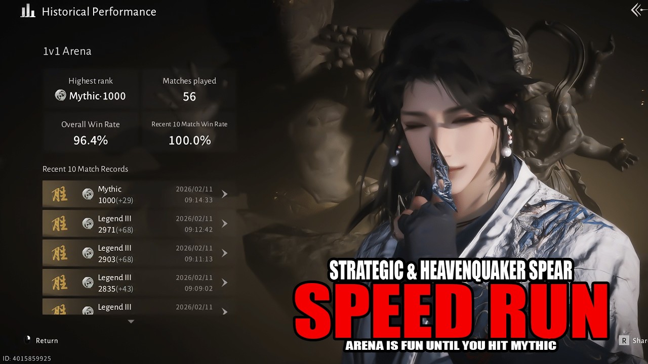 Where Winds Meet - 96% Win Rate Mythic Speed Run 🔥 | Arena PVP