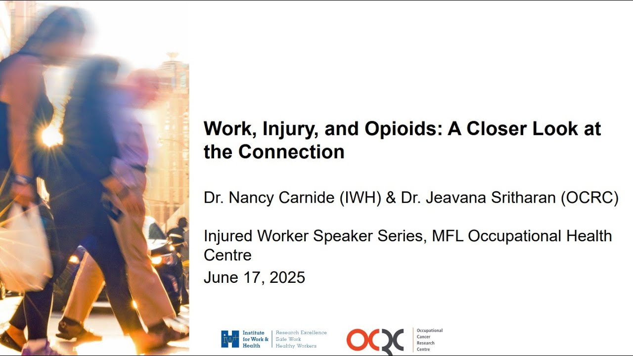 Injured Worker Speaker Series: Work, Injury, and Opioids: A Closer Look at the Connection