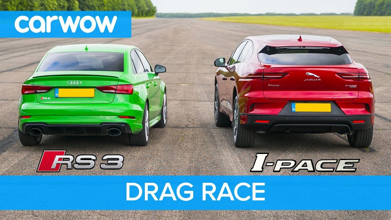 Audi RS3 vs Jaguar I-Pace - Petrol vs Electric  - DRAG RACE, ROLLING RACE & BRAKE TEST