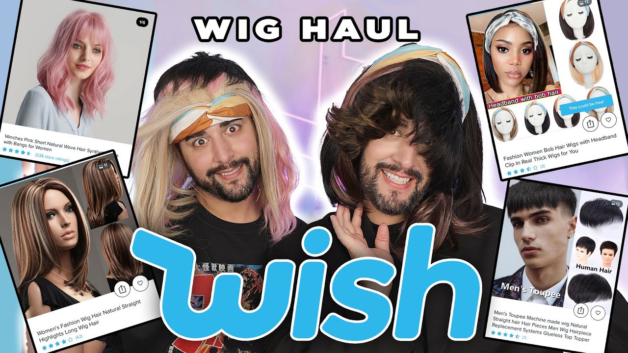 Finding THE PERFECT Wig - WISH Wig Try On Haul  💜🖤 The Welsh Twins