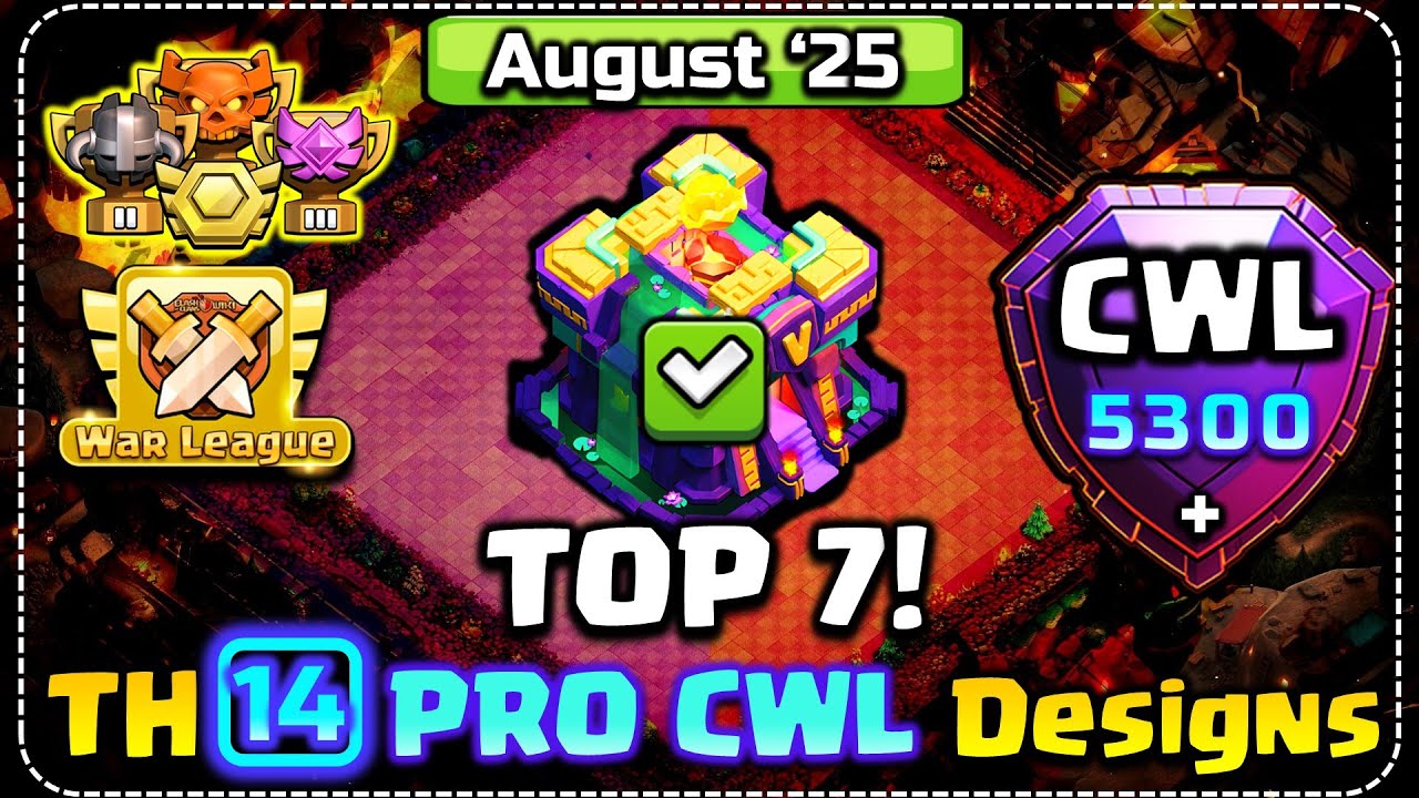 TH14 WAR BASE WITH LINK! Best TH14 anti 2 star & 3 star war base 2025 COC TH14 CWL Base