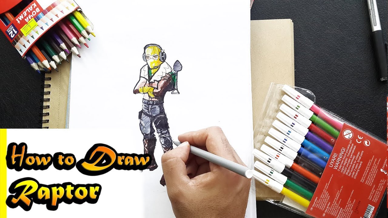 How to Draw Raptor | Fortnite  |step by step easy