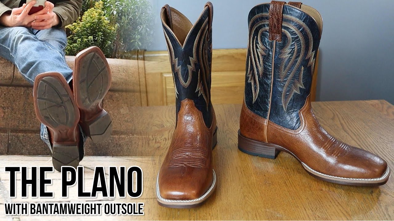 The Plano: Ariat Square Toe Cowboy Boots with Bantamweight Sole!