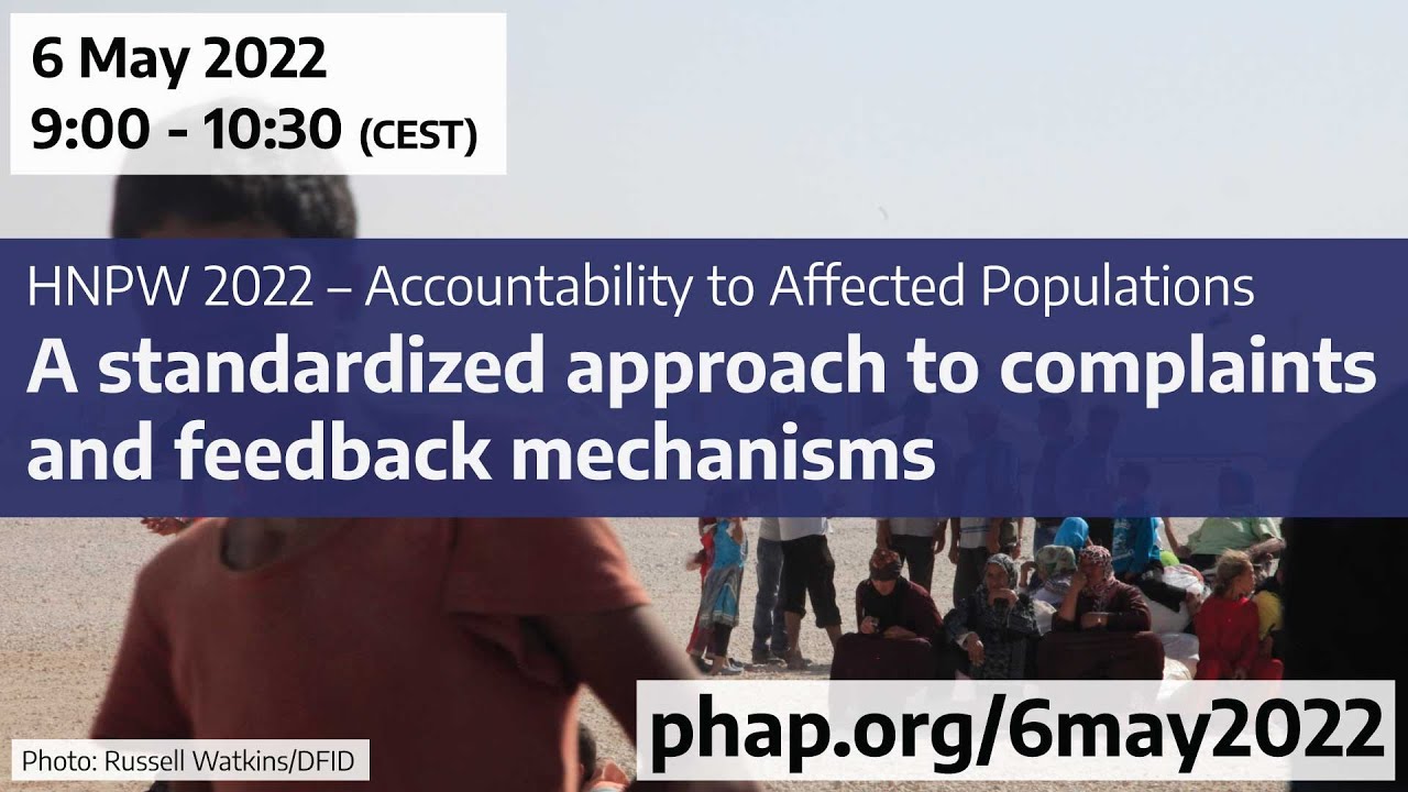 A standardized approach to complaints and feedback mechanisms