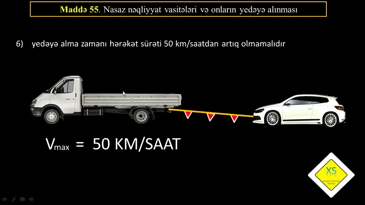YHQ maddə 55  Nasaz nəqliyyat vasitələrinin yedəyə alınması (bol nümunəli)