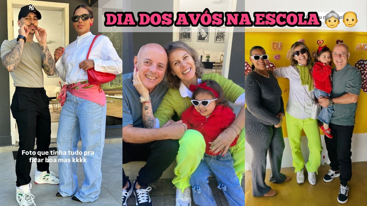 Os pais do Biel vinheram para a festinha na escola de dia dos avós #biel #pietra #taysreis #anne