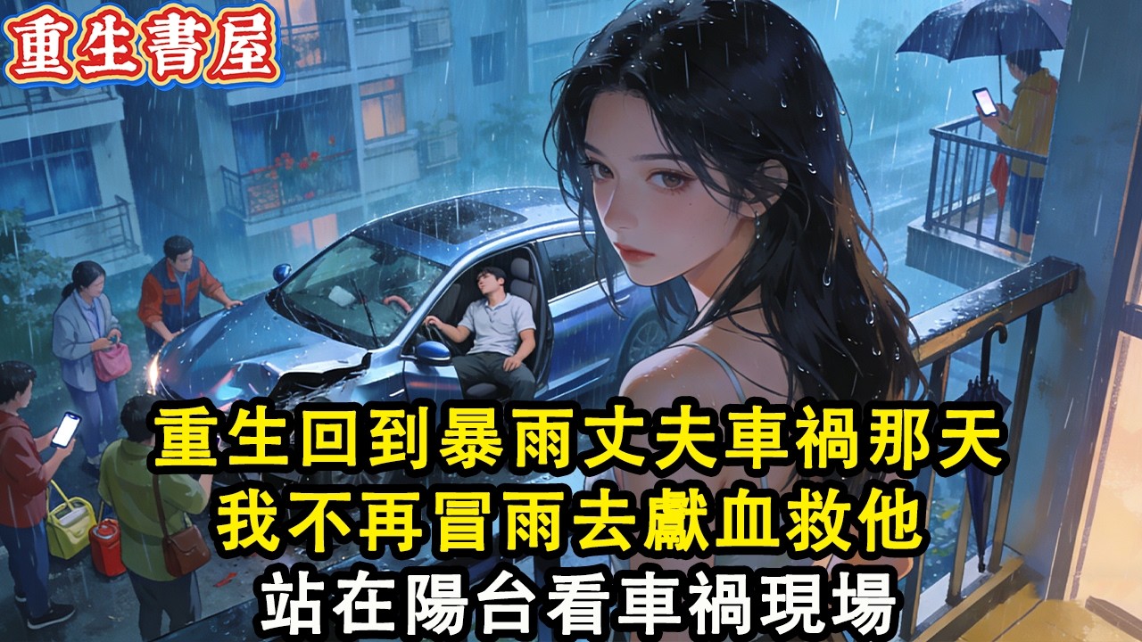 【重生爽文】重生回到暴雨丈夫車禍那天 我不在冒雨去獻血救他 站在陽台看車禍現場#小說 #重生 #爽文#動漫#故事