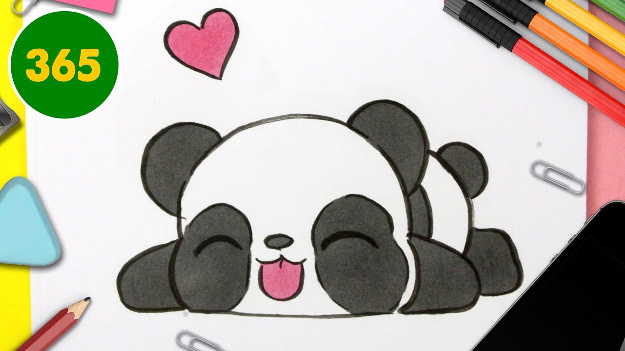 COME DISEGNARE ORSO DI PANDA KAWAII - Come disegnare animali