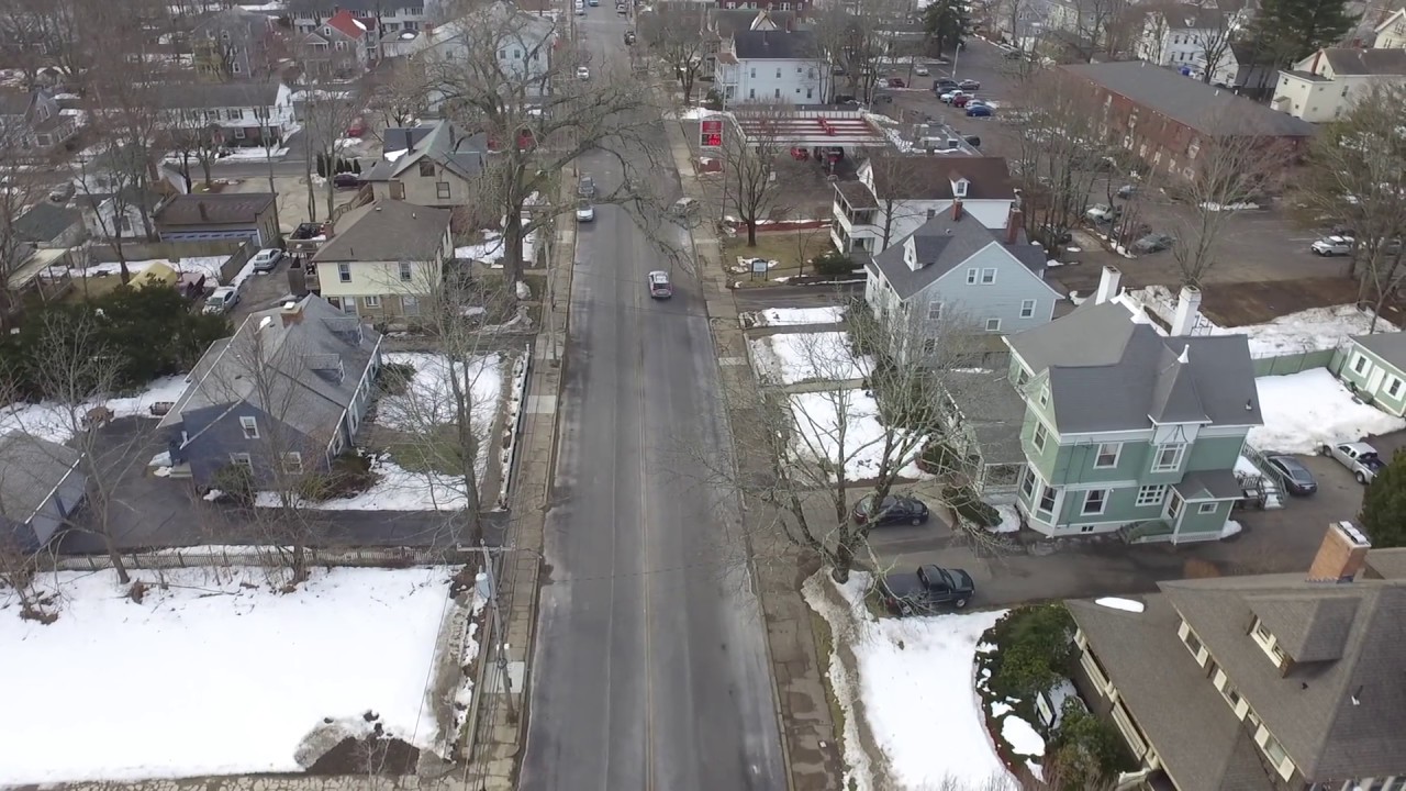 First Daytime Flight! Over snowy North Attleboro Massachusetts