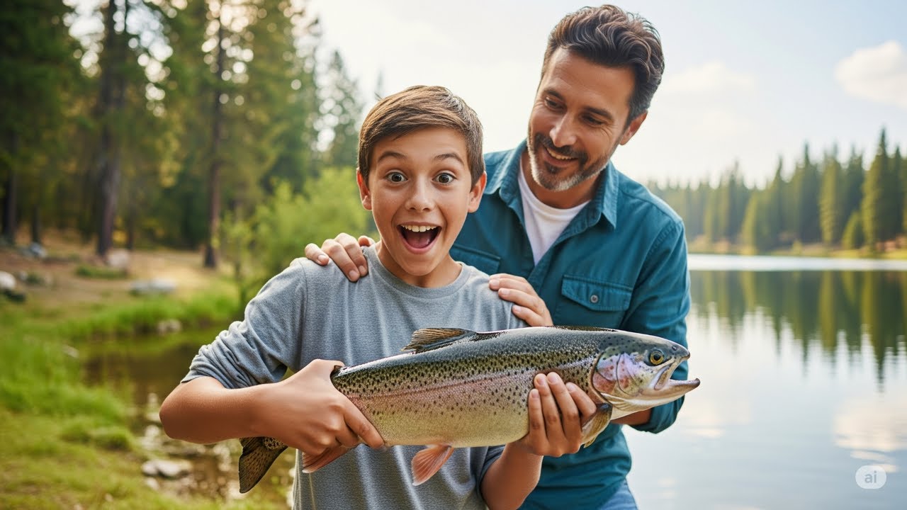 Esimene kord kalal &ndash; ja kohe SUUR FORELL n&auml;pu vahel! 🐟📸