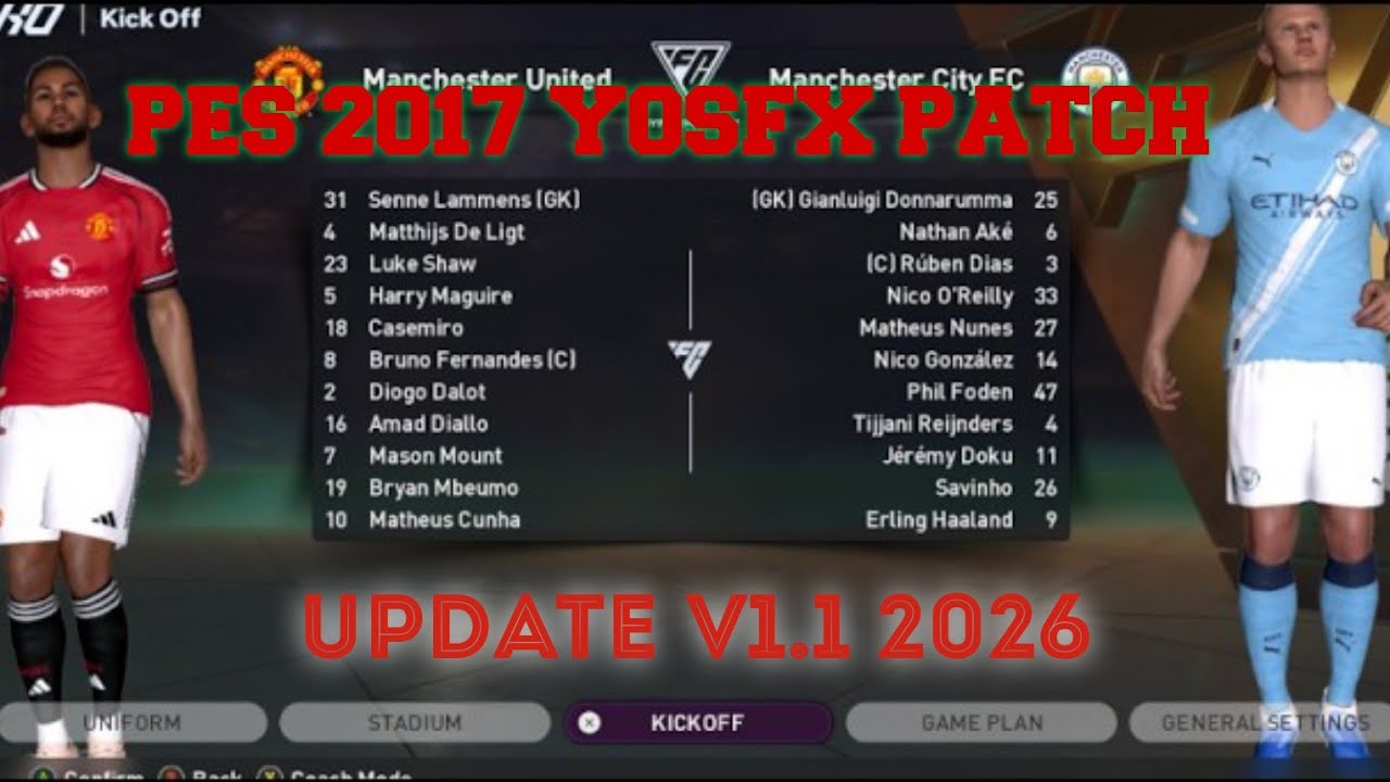 PES 2017 BY YOSFX PATCH V1.1 UPDATE 2026