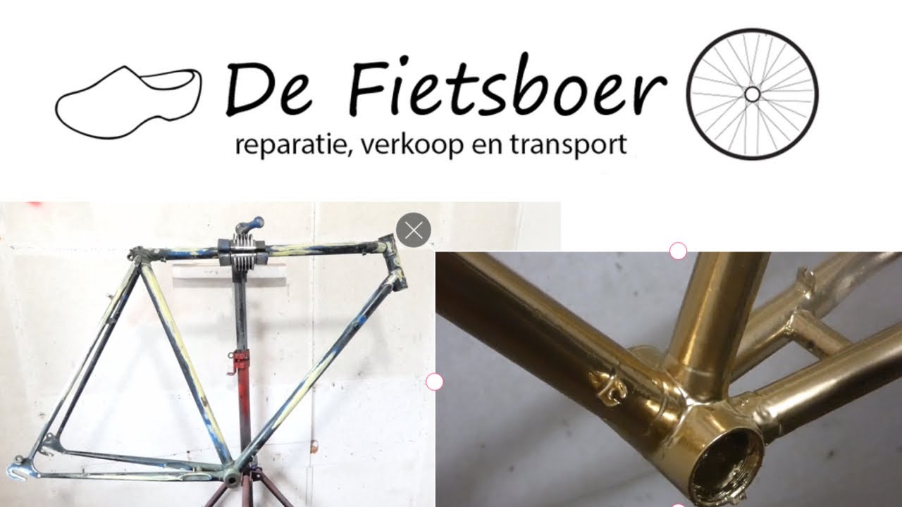 Fietsframe goud spuiten deel 1 | de Fietsboer