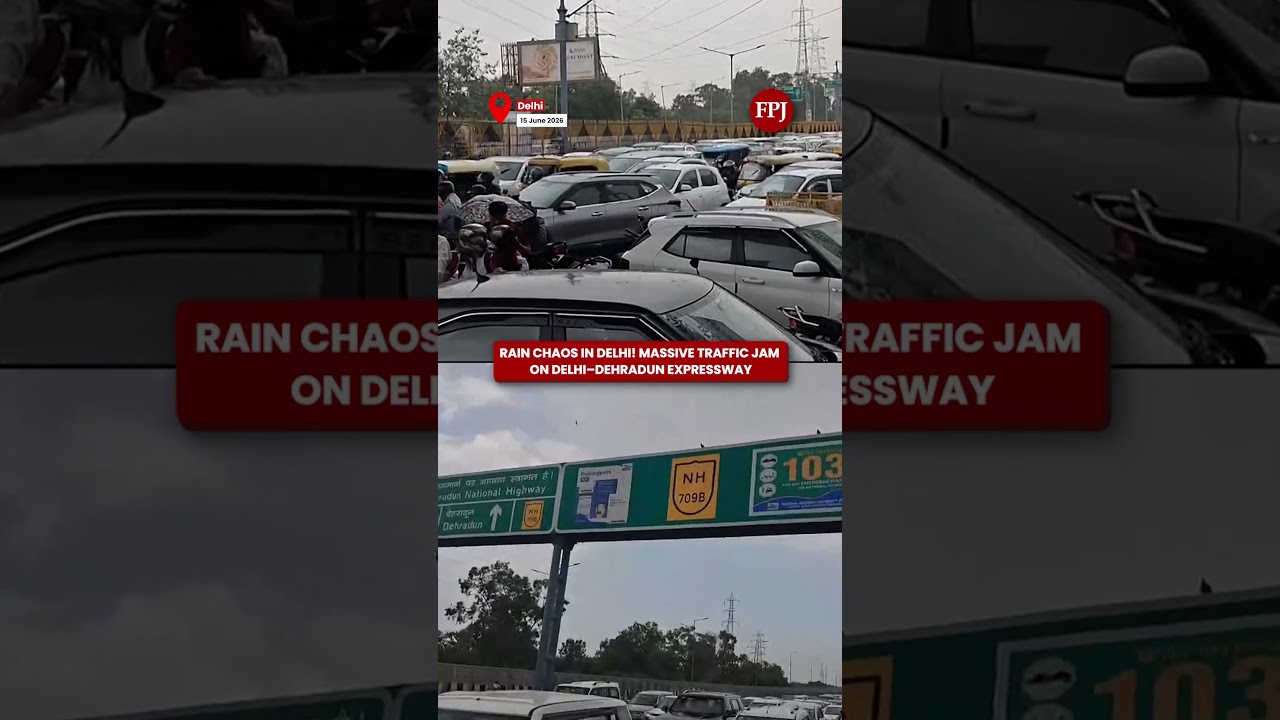 Heavy Rain Triggers Traffic Jam on Delhi&ndash;Dehradun Expressway #delhi #trafficjam