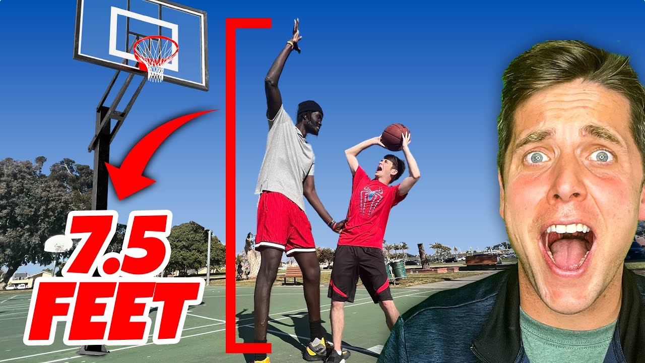 1v1 Basketball vs 7'5 GIANT! (He’s BACK!)
