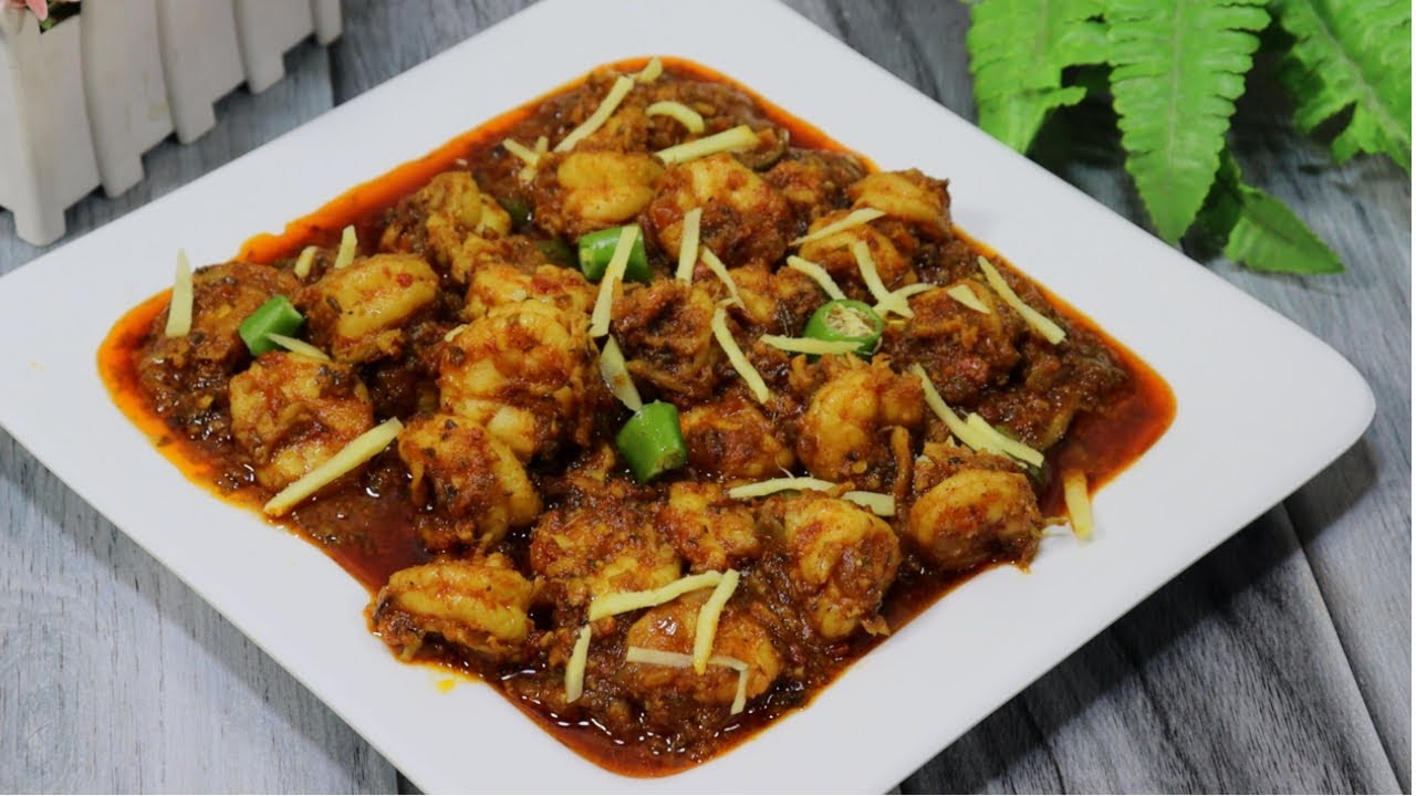 Highway Style Prawn Karahi Recipe By Tasty Food With Maria | Prawn Gravy Masala
